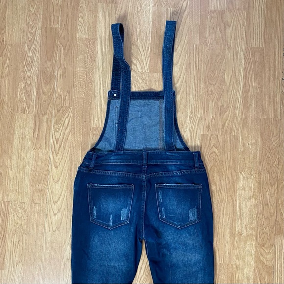 Free People Distressed Denim Overall 27 - Picture 7 of 11